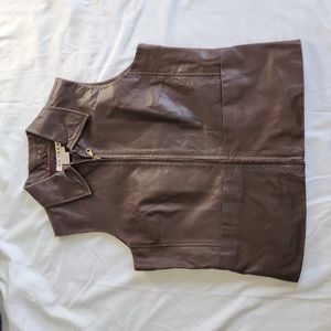 Small A.M.I.  brown leather vest.
